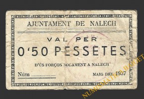 NALEC  (Lleida), 5 centims, maig del 1937 