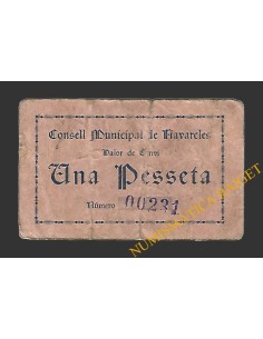 NAVARCLES (Barcelona),1 pesseta, 7 de maig del 1937 