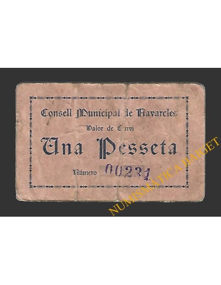 NAVARCLES (Barcelona),1 pesseta, 7 de maig del 1937 
