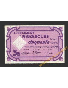 NAVARCLES (Barcelona),50 centims, 27 d'agost del 1937 