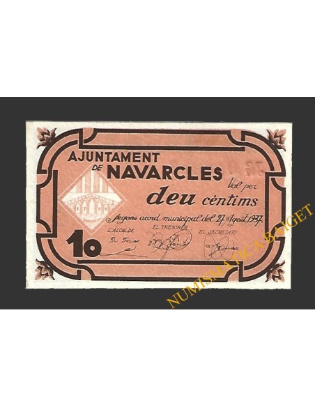 NAVARCLES (Barcelona), 10 centims, 27 d'agost del 1937 