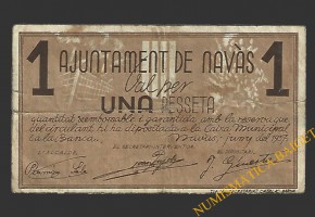 NAVAS (Barcelona),1 pesseta, 11 De juny del 1937 