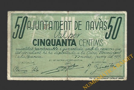 NAVAS (Barcelona),50 centims, 11 de juny del 1937 