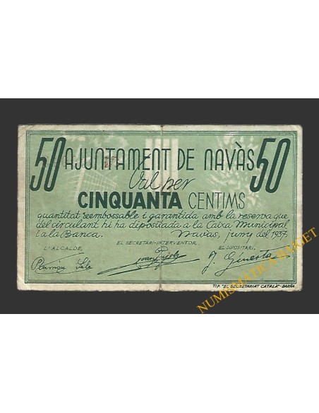NAVAS (Barcelona),50 centims, 11 de juny del 1937 