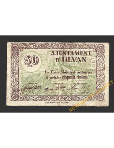 OLVAN (Barcelona), 50 centims, 1937 