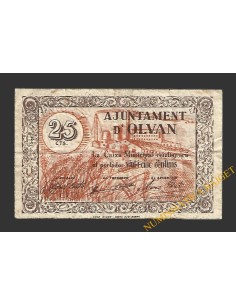 OLVAN (Barcelona), 25 centims, 1937 
