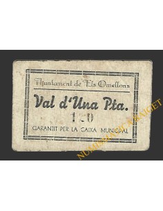 OMELLONS, ELS (Lleida), 1 pesseta,  1937 
