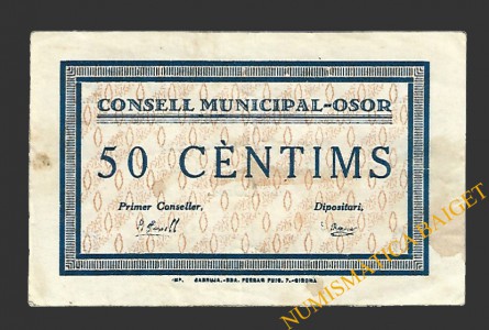 OSOR (Girona), 50 centims, 1937 