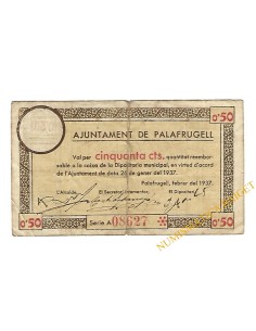 PALAFRUGELL (Girona), 50 centims, feber del 1937 