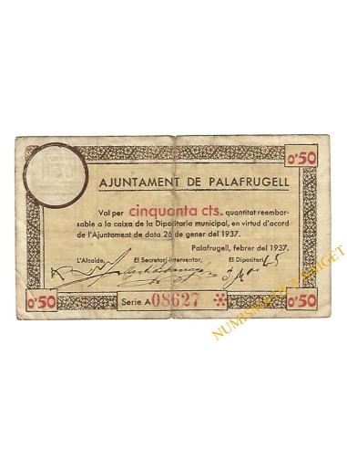 PALAFRUGELL (Girona), 50 centims, feber del 1937 