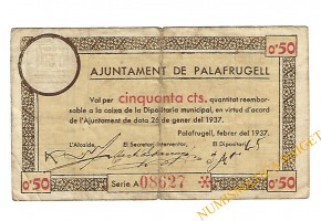 PALAFRUGELL (Girona), 50 centims, feber del 1937 