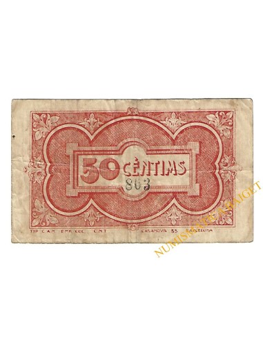 PALLEJA (Barcelona), 50 centims. 15 d'abril del 1937 