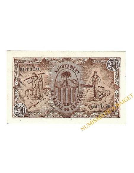 PALMA DE CERVELLO (Barcelona), 50 centims. 9 de setembrel del 1937 
