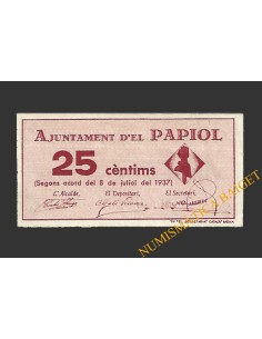 PAPIOL, EL (Barcelona), 25 centims 8 de juliol del 1937 