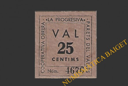 PARETS DEL VALLES (Barcelona), 25 centims agost del 1937 
