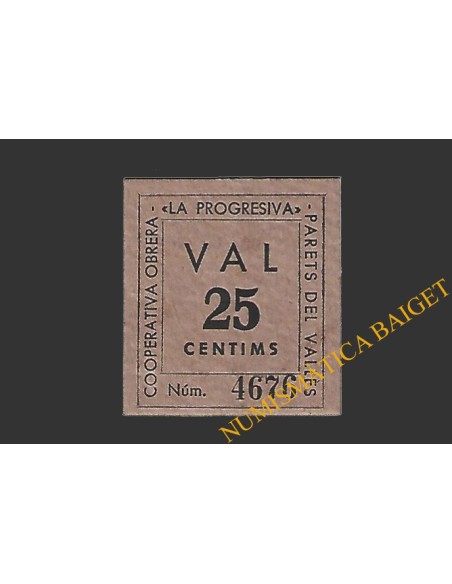 PARETS DEL VALLES (Barcelona), 25 centims agost del 1937 