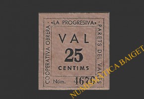 PARETS DEL VALLES (Barcelona), 25 centims agost del 1937 