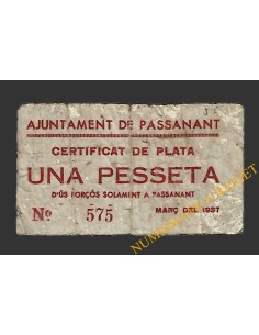 PASSANANT (Tarragona), 1 pesseta març del 1937