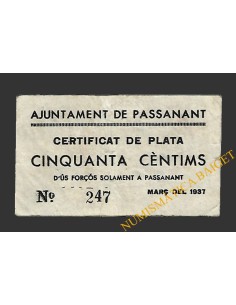 PASSANANT (Tarragona), 50 centims març del 1937