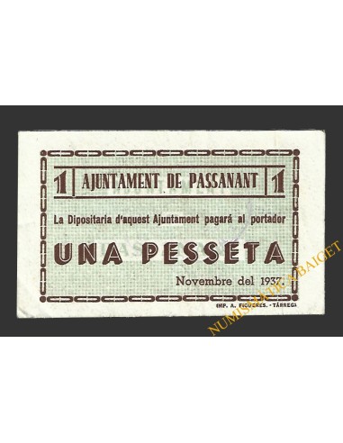 PASSANANT (Tarragona),1 pesseta novembre del 1937