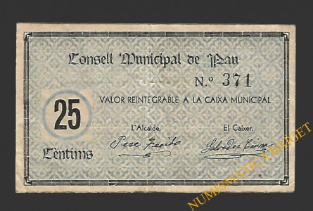 PAU (Girona), 25 centims 1937