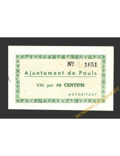 PAULS DELS PORTS (Tarragona), 50 centims 21 de juny del 1937