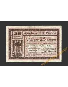 PINEDA (Barcelona), 25 centims  17 de juliol del 1937
