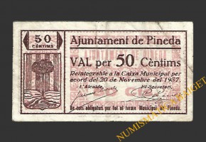 PINEDA (Barcelona),50 centims  20 de novembre del 1937