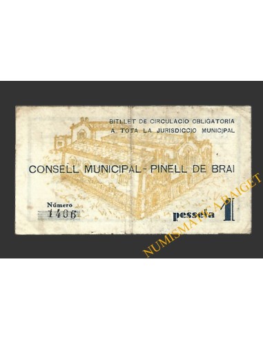 PINELL DE BRAI (Tarragona), 1 pesseta 1937