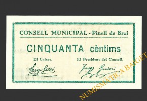 PINELL DE BRAI (Tarragona), 50  centims 1937