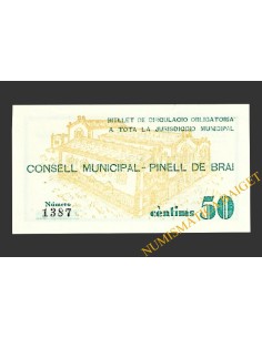 PINELL DE BRAI (Tarragona), 50  centims 1937 2