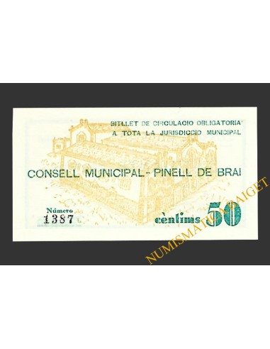 PINELL DE BRAI (Tarragona), 50  centims 1937
