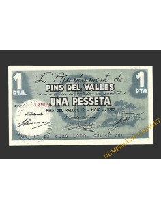 PINS DEL VALLES (Barcelona), 1 pesseta  12 de maig del 1937