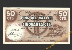 PINS DEL VALLES (Barcelona), 50 centims 12 de maig del 1937