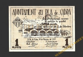 PLA DE CABRA (Tarragona)), 1 pesseta 10 de setembre del 1937