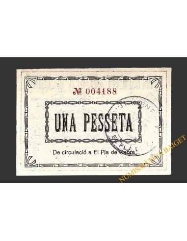 PLA DE CABRA (Tarragona)), 1 pesseta 10 de setembre del 1937