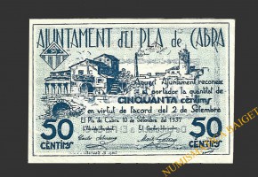 PLA DE CABRA (Tarragona)), 50 centims 10 de setembre del 1937