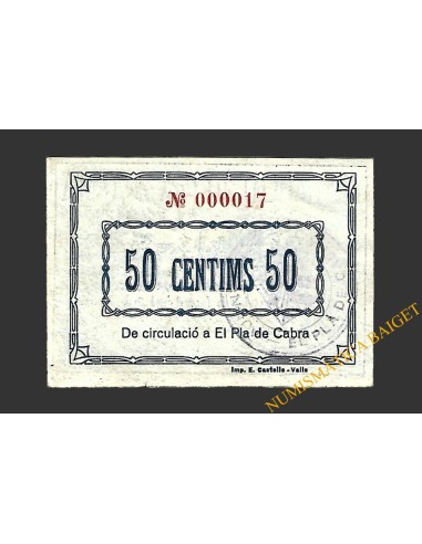 PLA DE CABRA (Tarragona)), 50 centims 10 de setembre del 1937