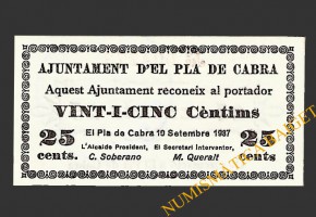 PLA DE CABRA (Tarragona)), 25 centims 10 de setembre del 1937