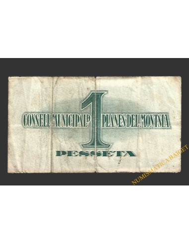 PLANES DEL MONTSIA (Tarragona), 1 pesseta. 17 de gener del 1937