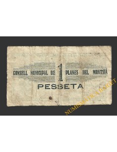 PLANES DEL MONTSIA (Tarragona), 1 pesseta. 1 de gener del 1937 2