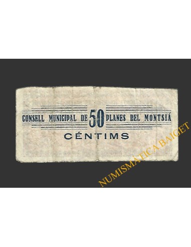 PLANES DEL MONTSIA (Tarragona), 50 centims. 1 de gener del 1937