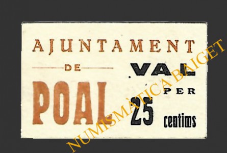POAL, EL (Lleida). 25 centims. 1937