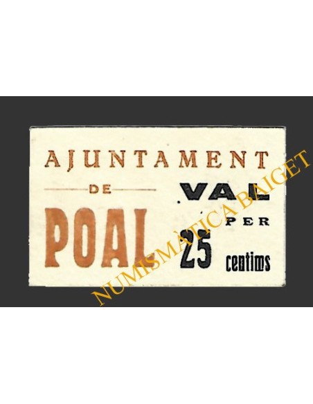 POAL, EL (Lleida). 25 centims. 1937
