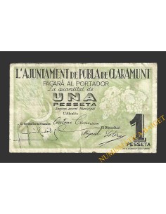 POBLA DE CLARAMUNT, LA  (Barcelona). 1 pesseta. 1937