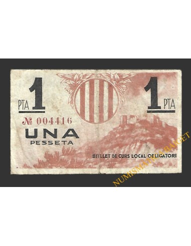 POBLA DE CLARAMUNT, LA  (Barcelona). 1 pesseta. 1937