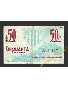 POBLA DE CLARAMUNT, LA  (Barcelona). 50 centims. 1937 2