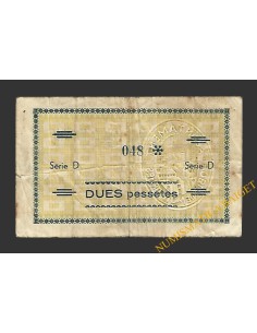 POBLA DE MONTORNES, LA  (Tarragona). 2 pessetes. juliol del 1937 2