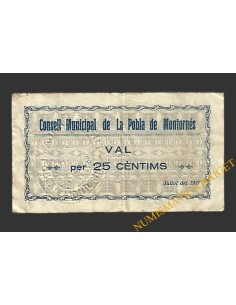 POBLA DE MONTORNES, LA  (Tarragona). 25 centims. juliol del 1937