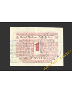 POBLA DE SEGUR, LA  (Lleida). 1 pesseta. 1937, 2ª emissió 2
